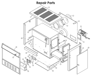 Repair Parts 1 Diagram and Parts List for VG4020  US Stove Company Heating Stove